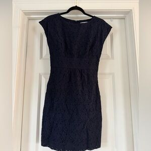 Anthropologie Beth Bowley Navy Lace Mini Dress. EUC. Size 2